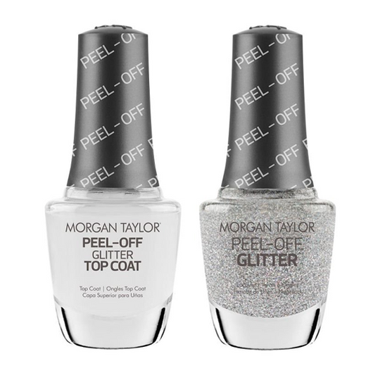 Morgan Taylor Peel-Off Glitter & Top Coat Combo - Fame Game