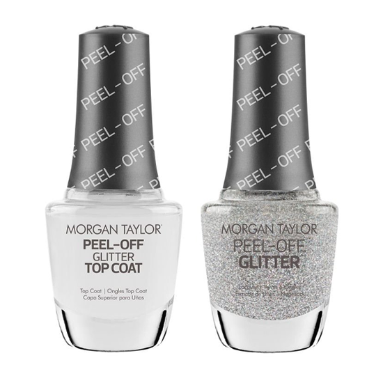 Morgan Taylor Peel-Off Glitter & Top Coat Combo - Fame Game