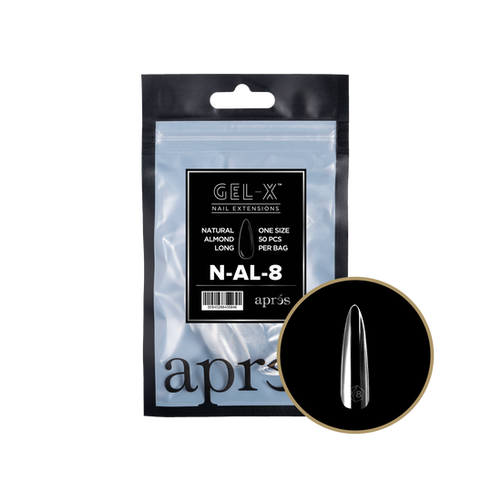 Apres - gel-x 2.0 refill bags - natural almond long size 8 (50 pcs)