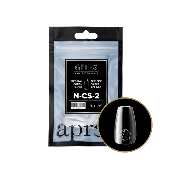 apres - Gel-X 2.0 Refill Bags - Natural Coffin Short Size 2 (50 pcs)