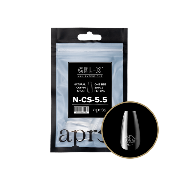 apres - Gel-X 2.0 Refill Bags - Natural Coffin Short Size 5.5 (50 pcs)