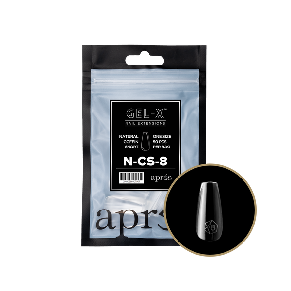 apres - Gel-X 2.0 Refill Bags - Natural Coffin Short Size 8 (50 pcs)