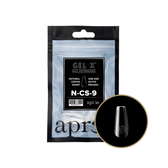 Apres - gel-x 2.0 refill bags - natural coffin short size 9 (50 pcs)