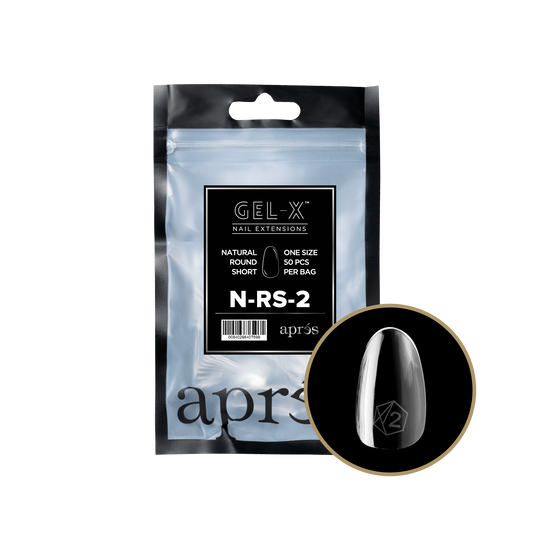 Apres - gel-x 2.0 refill bags - natural round short size 2 (50 pcs)