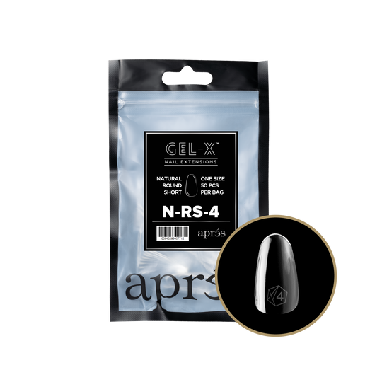 Apres - gel-x 2.0 refill bags - natural round short size 4 (50 pcs)