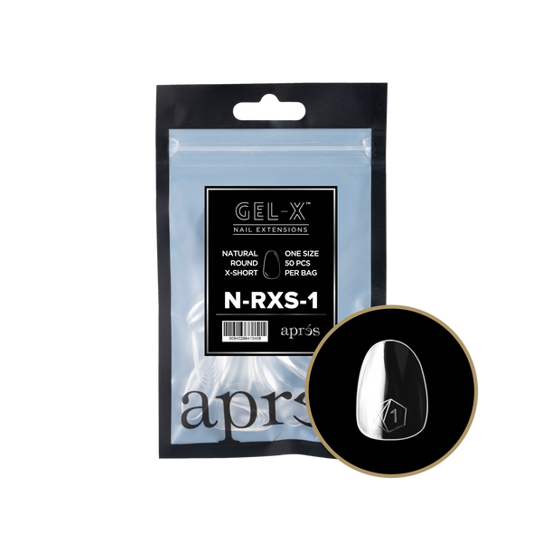 apres - Gel-X 2.0 Refill Bags - Natural Round Extra Short Size 1 (50 pcs)