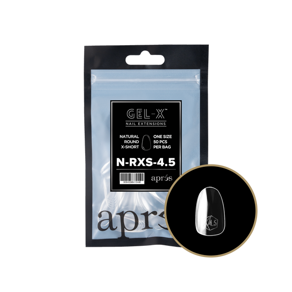 apres - Gel-X 2.0 Refill Bags - Natural Round Extra Short Size 4.5 (50 pcs)