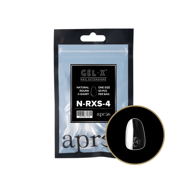 apres - Gel-X 2.0 Refill Bags - Natural Round Extra Short Size 4 (50 pcs)