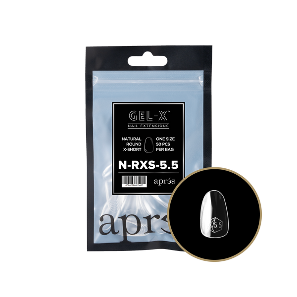 apres - Gel-X 2.0 Refill Bags - Natural Round Extra Short Size 5.5 (50 pcs)