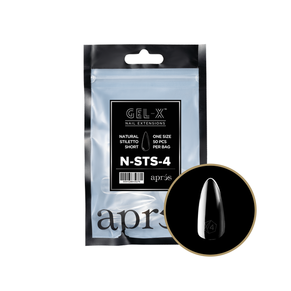 apres - Gel-X 2.0 Refill Bags - Natural Stiletto Short Size 4 (50 pcs)