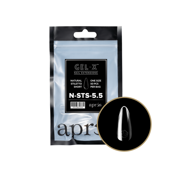 apres - Gel-X 2.0 Refill Bags - Natural Stiletto Short Size 5.5 (50 pcs)