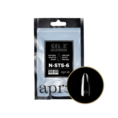 apres - Gel-X 2.0 Refill Bags - Natural Stiletto Short Size 6 (50 pcs)