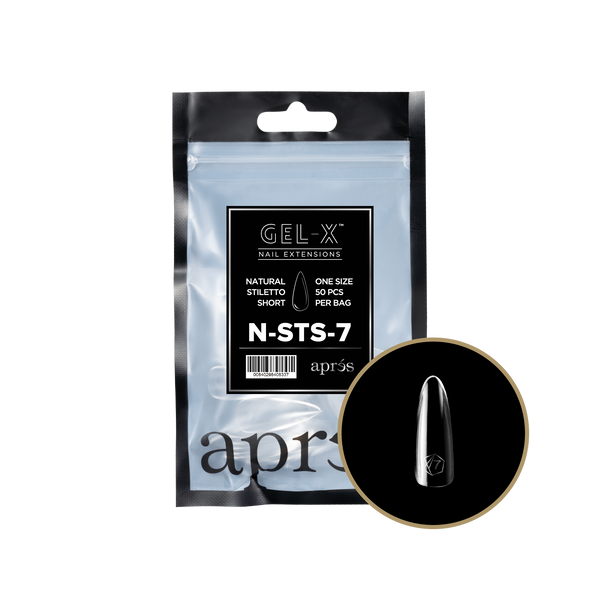 apres - Gel-X 2.0 Refill Bags - Natural Stiletto Short Size 7 (50 pcs)