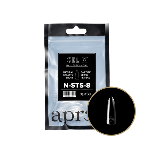 apres - Gel-X 2.0 Refill Bags - Natural Stiletto Short Size 8 (50 pcs)