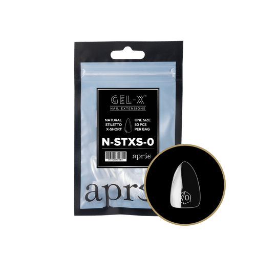 apres - Gel-X 2.0 Refill Bags - Natural Stiletto Extra Short Size 0 (50 pcs)