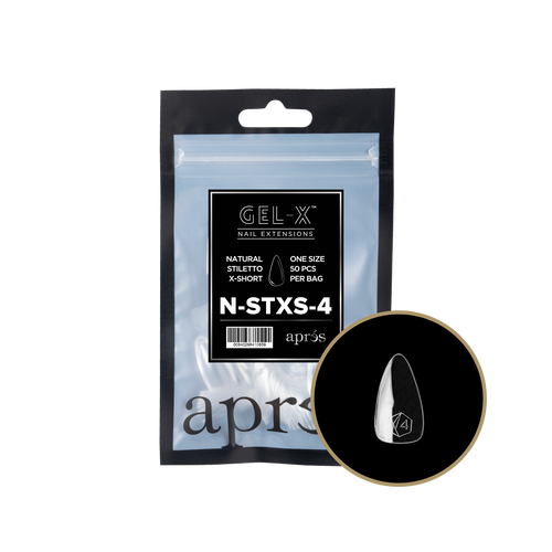 apres - Gel-X 2.0 Refill Bags - Natural Stiletto Extra Short Size 4 (50 pcs)