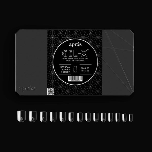 Apres - gel-x tips 2.0 - natural square extra short (600 pcs)