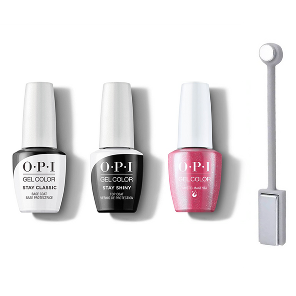 OPI - GelColor Combo & Magnet Tool - Stay Classic Base, Shiny Top, Magnet Tool & Mystic Magenta