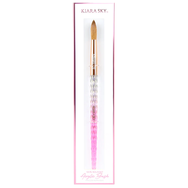 Kiara Sky Tools - 100% Kolinsky Acrylic Brush Size 10 - Pink