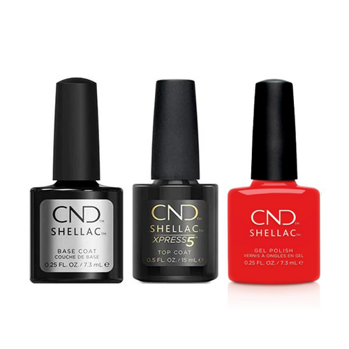 CND - Shellac Xpress5 Combo - Base, Top & Poppy Fields