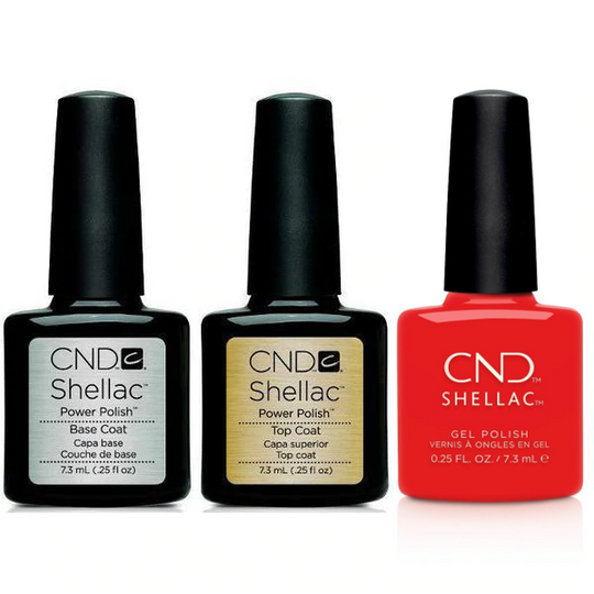 CND - Shellac Combo - Base, Top & Poppy Fields