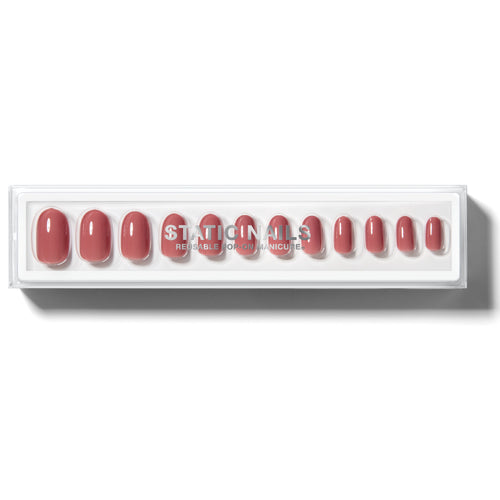 Static Nails - Reusable Pop-On Manicures - Dusty Rose Round