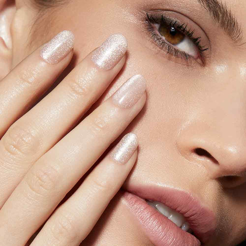 Static Nails - Reusable Pop-On Manicures - Pops For Champagne Round Velvet Effect