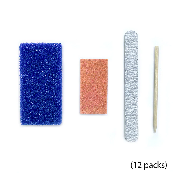 Red Nail Design - Pedicure Kit 4pc (Pumice, Buffer, File, and Pusher) - 12 kits