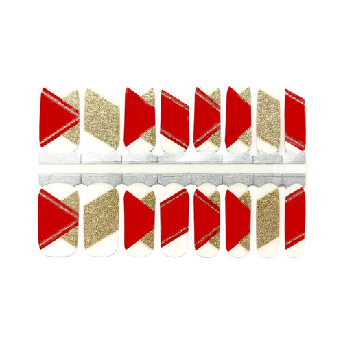 Nails Mailed - Nail Polish Wrap - Red & Gold