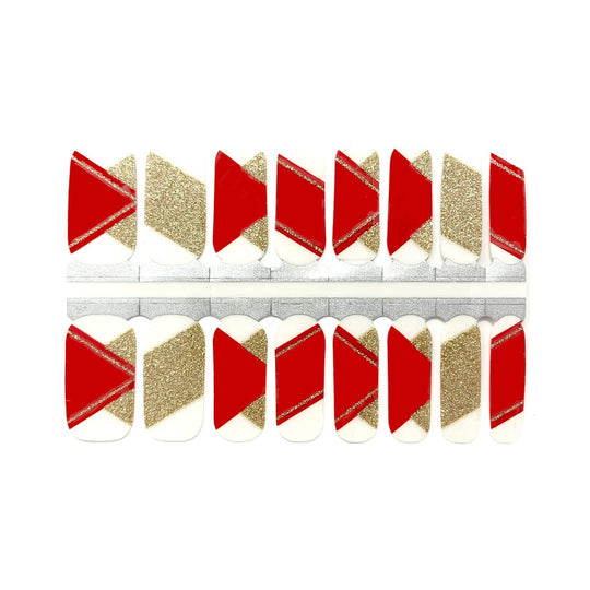 Nails Mailed - Nail Polish Wrap - Red & Gold