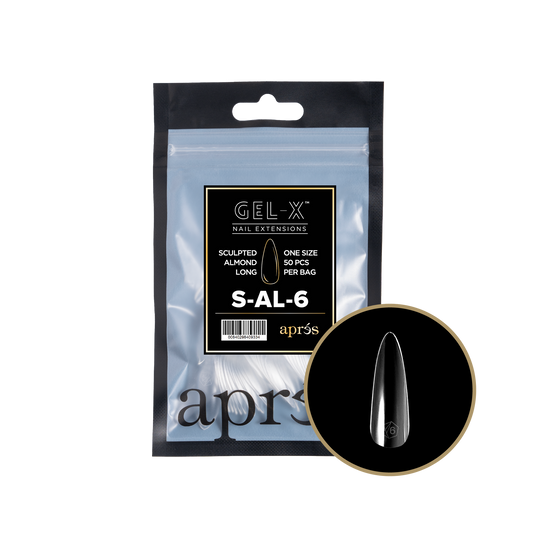 Apres - gel-x 2.0 refill bags - sculpted almond long size 6 (50 pcs)