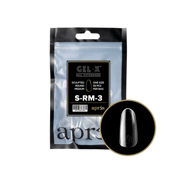 apres - Gel-X 2.0 Refill Bags - Sculpted Round Medium Size 3 (50 pcs)