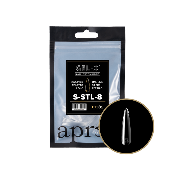 apres - Gel-X 2.0 Refill Bags - Sculpted Stiletto Long Size 8 (50 pcs)