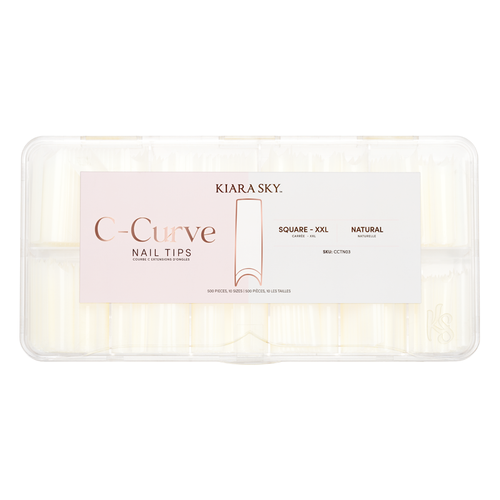 Kiara Sky - C Curve Nail Tips XXL - Square (Natural)