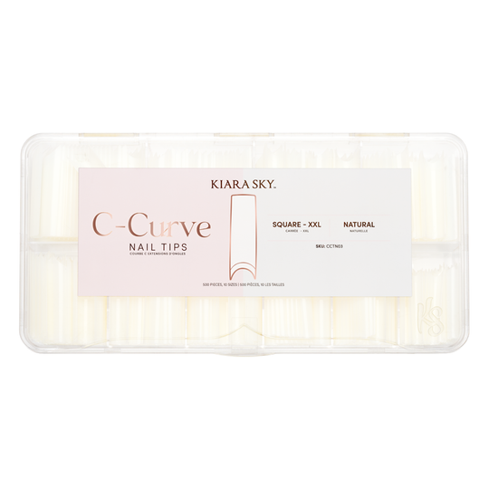 Kiara Sky - C Curve Nail Tips XXL - Square (Natural)