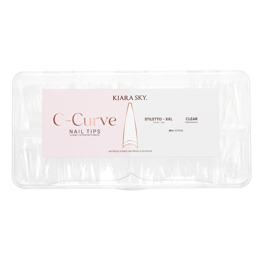 Kiara Sky - C Curve Nail Tips XXL - Stiletto (Clear)