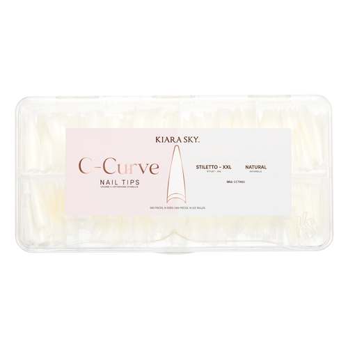 Kiara Sky - C Curve Nail Tips XXL - Stiletto (Natural)