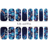 Lily And Fox - Nail Wrap - Midnight Hibiscus