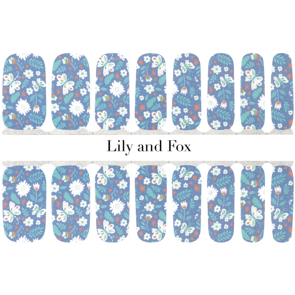 Lily And Fox - Nail Wrap - Butterfly Garden