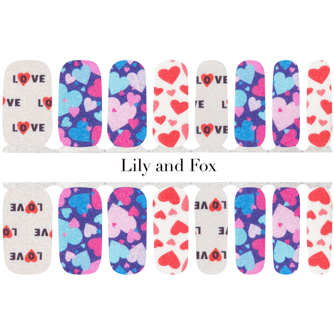 Lily And Fox Nail Wrap I Heart You V2 Sleek Nail