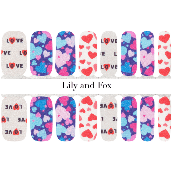 Lily And Fox - Nail Wrap - I Heart You V2