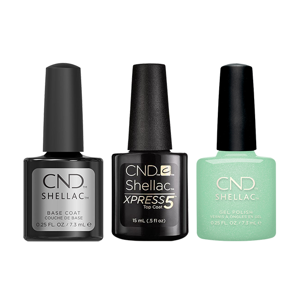 CND - Shellac Xpress5 Combo - Base, Top & Mint & Meditation (0.25 oz)