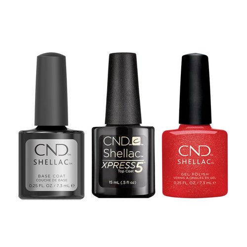 CND - Shellac Xpress5 Combo - Base, Top & Love Fizz (0.25 oz)