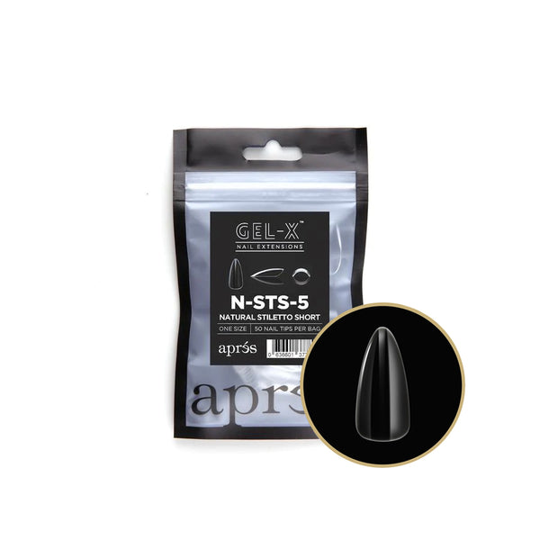 apres - Gel-X Refill Bags - Natural Stiletto Short Size 5 (50 pcs)