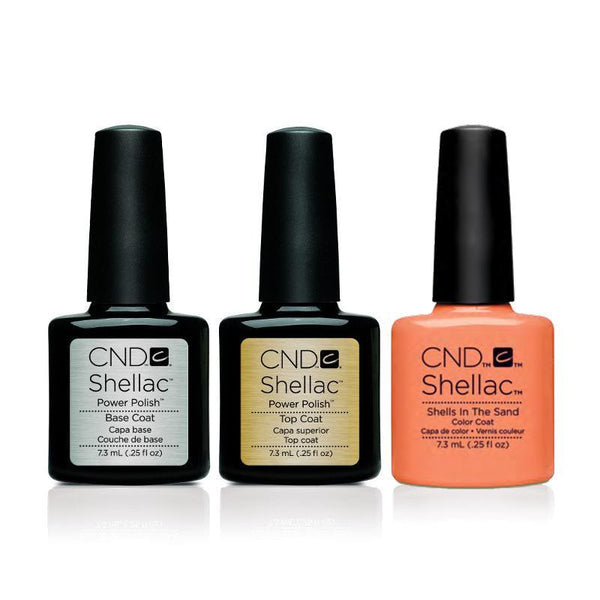 CND - Shellac Combo - Base, Top & Shells In The Sand