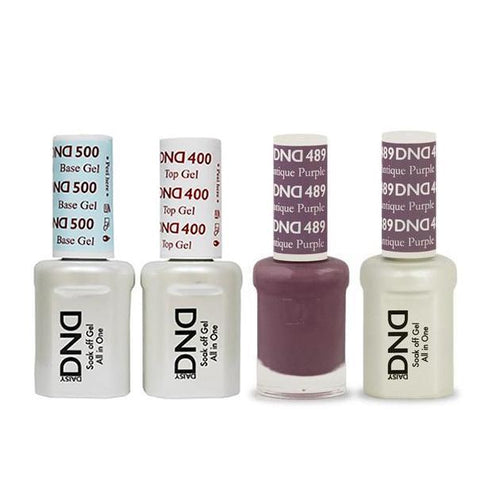 DND - Base, Top, Gel & Lacquer Combo - Antique Purple - #489