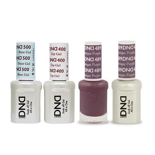 DND - Base, Top, Gel & Lacquer Combo - Antique Purple - #489