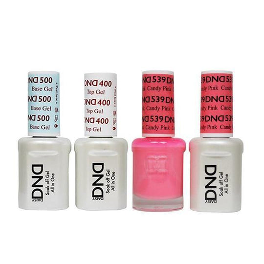 DND - Base, Top, Gel & Lacquer Combo - Candy Pink - #539