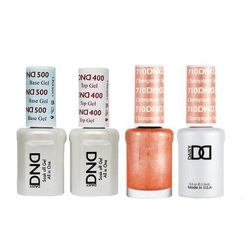 DND - Base, Top, Gel & Lacquer Combo - Champagne Sparkles - #710