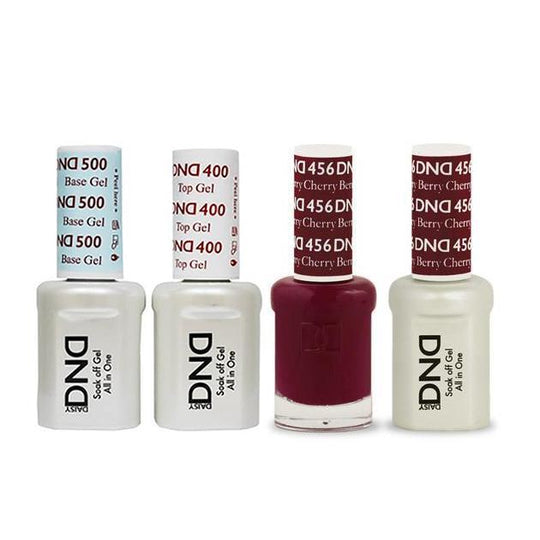 DND - Base, Top, Gel & Lacquer Combo - Cherry Berry - #456